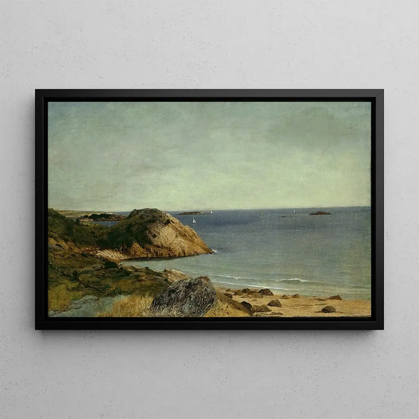 Costa rocciosa - John Frederick Kensett — quadro incorniciato alla parete