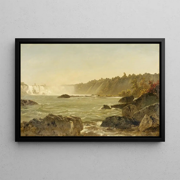Vista delle cascate del Niagara - John Frederick Kensett — quadro incorniciato alla parete