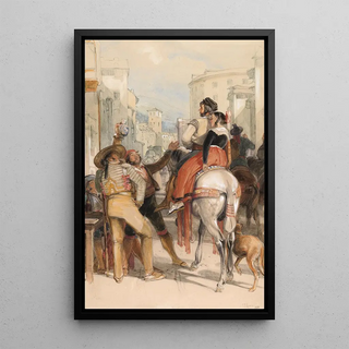 John Frederick Lewis - A Street Scene in Granada on the Day of the Bullfight.webp