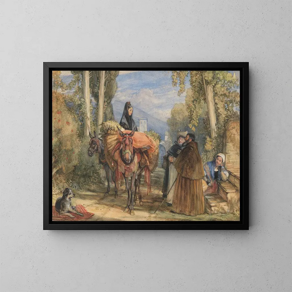 Una strada vicino a Siviglia, Spagna - John Frederick Lewis — quadro incorniciato alla parete