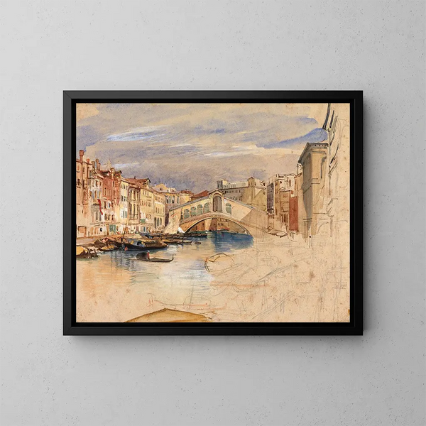 Venezia, il Grande Canale e il Rialto - John Frederick Lewis — quadro incorniciato alla parete