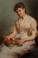 Fille épluchant des pommes - John George Brown — vista dell’opera