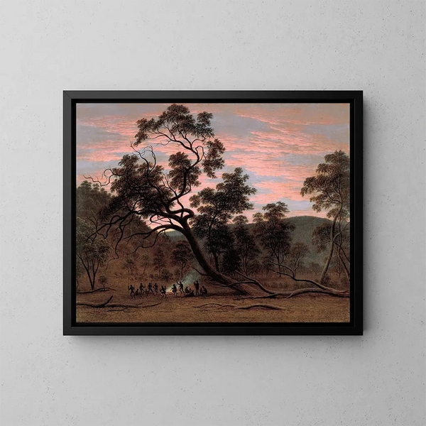 Un corroboree di nativi nelle pianure di Mills - John Glover — quadro incorniciato alla parete