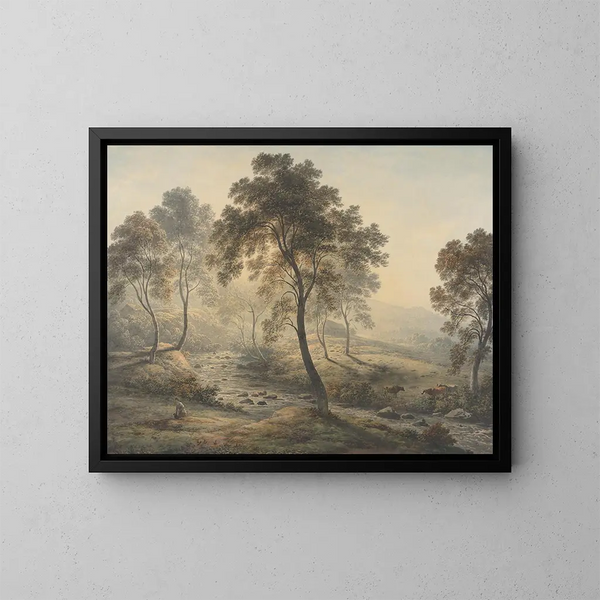 Mattino presto vicino al Loch Katrine nelle Trossachs in Scozia - John Glover — quadro incorniciato alla parete