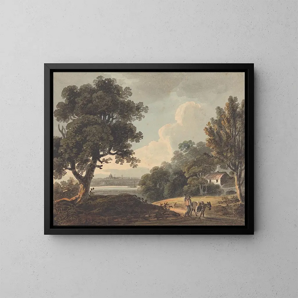 Paesaggio con una vista lontana di Londra - John Henry Campbell — quadro incorniciato alla parete