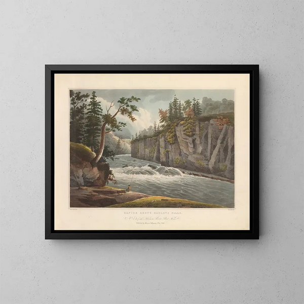 Rapides sopra le cascate di Hadley - John Hill — quadro incorniciato alla parete