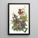Grive fauve - John James Audubon — quadro incorniciato alla parete
