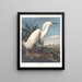 Heron nevoso o garzetta bianca - John James Audubon — quadro incorniciato alla parete