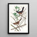 Bruant à gorge rousse - John James Audubon — quadro incorniciato alla parete