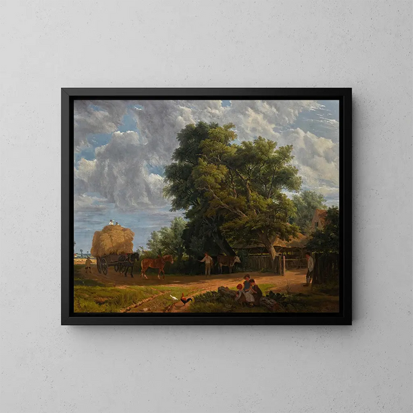 Le Chariot de foin - John James Chalon — quadro incorniciato alla parete