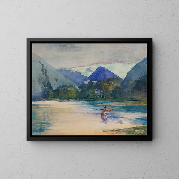 Entrée della fiumara VaiTePiha, ancoraggio dei cuochi - John La Farge — quadro incorniciato alla parete