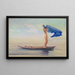 Ragazza con la prua di una canoa che dispiega il suo pareo come vela, Samoa - John La Farge — quadro incorniciato alla parete