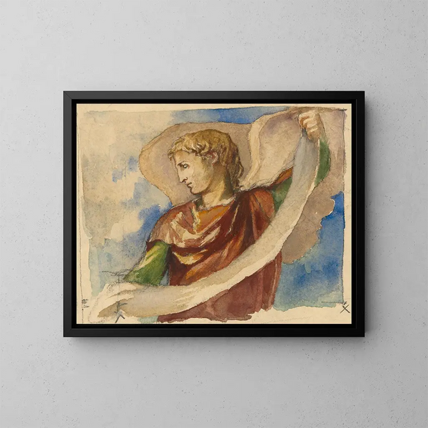 Studio per un angelo nella decorazione della chiesa della Trinità a Boston - John La Farge — quadro incorniciato alla parete