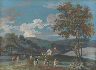 Una chiesa di campagna tra le colline - John Laporte — vista dell’opera