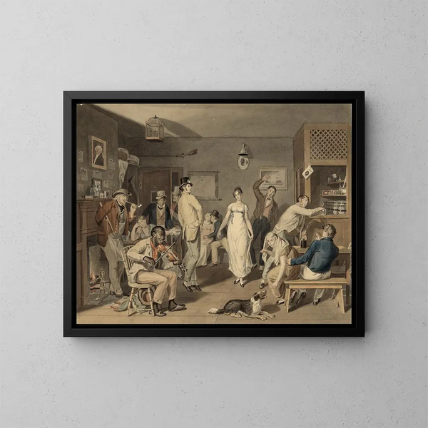 Danza in un bar - John Lewis Krimmel — quadro incorniciato alla parete