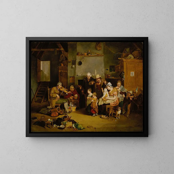 Il violinista cieco - John Lewis Krimmel — quadro incorniciato alla parete