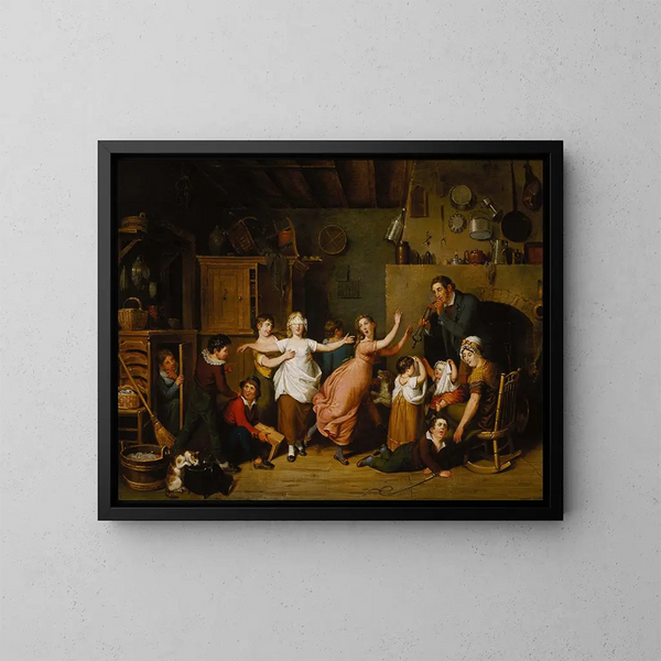 Il gioco del cieco - John Lewis Krimmel — quadro incorniciato alla parete
