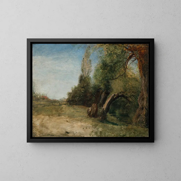 Allée di olmi con il ruscello di Bayswater accanto - John Linnell — quadro incorniciato alla parete