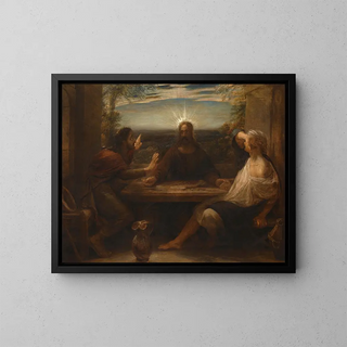Il Pasto ad Emmaus - John Linnell — quadro incorniciato alla parete