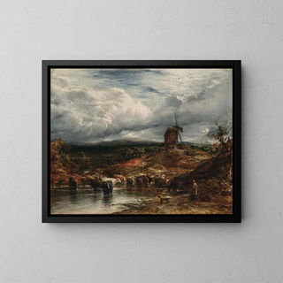 Il mulino a vento - John Linnell — quadro incorniciato alla parete