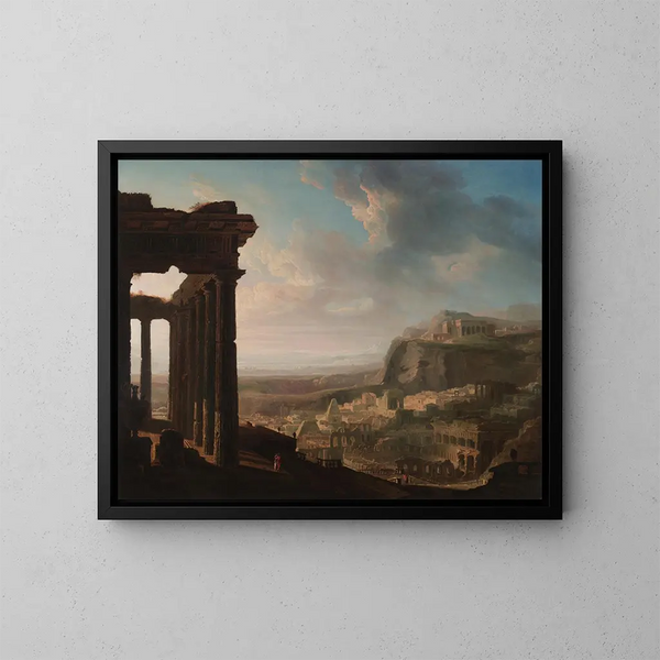 Rovine di una città antica - John Martin — quadro incorniciato alla parete