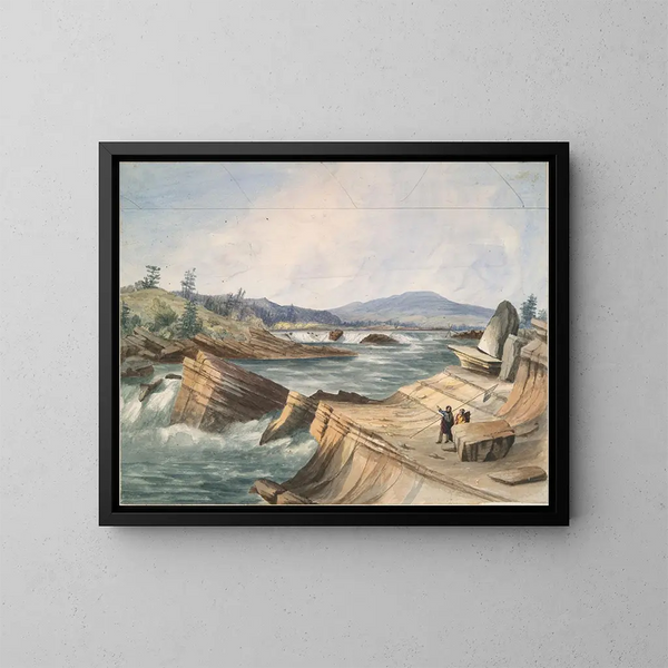 Chutes Kettle, fiume Columbia - John Mix Stanley — quadro incorniciato alla parete
