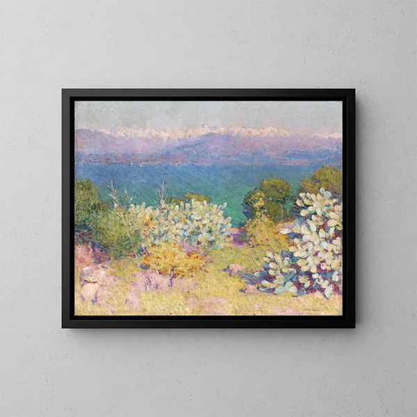 Il mattino nelle Alpi Marittime da Antibes - John Peter Russell — quadro incorniciato alla parete