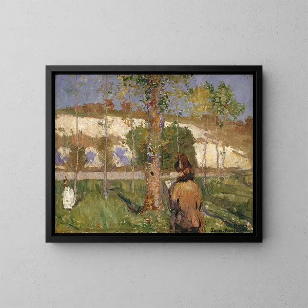 Madame Sisley sulle rive del Loing a Moret - John Peter Russell — quadro incorniciato alla parete