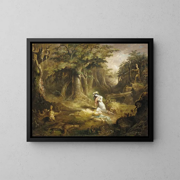 Il salvataggio di Leatherstocking - John Quidor — quadro incorniciato alla parete