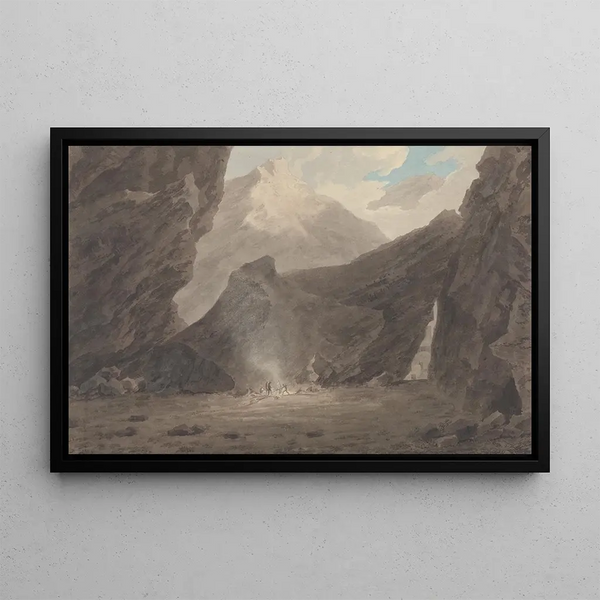 vicino a Chiavenna nei Grigioni - John Robert Cozens — quadro incorniciato alla parete