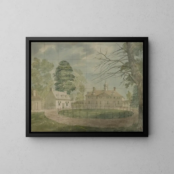 Mount Vernon con dependance visto dall'altro lato del viale - John Rubens Smith — quadro incorniciato alla parete