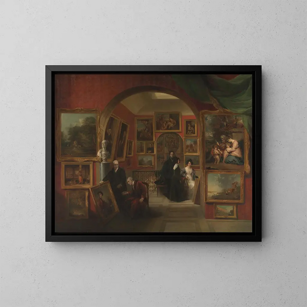 L'interno della British Institution Gallery - John Scarlett Davis — quadro incorniciato alla parete