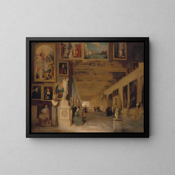 La Galerie Longue des Offices de Florence - John Scarlett Davis — quadro incorniciato alla parete