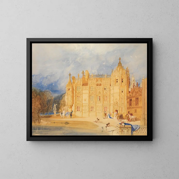 La maison abbaziale dell'abbazia di Saint-Ouen a Rouen - John Sell Cotman — quadro incorniciato alla parete