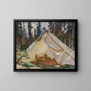 Una tenda nelle Montagne Rocciose - John Singer Sargent — quadro incorniciato alla parete