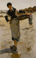 Femme bretonne avec un panier Esquisse pour Ramasseuses d'huîtres de Cancale - John Singer Sargent — vista dell’opera