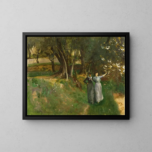 Paesaggio con donne in primo piano - John Singer Sargent — quadro incorniciato alla parete