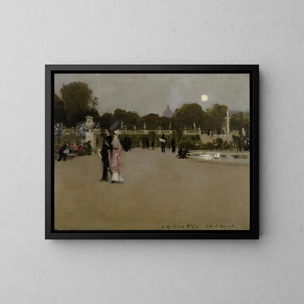 Giardini di Lussemburgo al crepuscolo - John Singer Sargent — quadro incorniciato alla parete