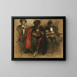 Studio per musicisti seduti per El Jaleo - John Singer Sargent — quadro incorniciato alla parete