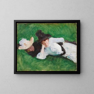Due ragazze su un prato - John Singer Sargent — quadro incorniciato alla parete