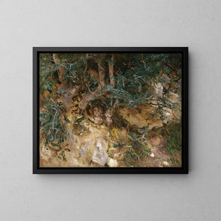 Ghiande e erbe su una collina a Valldemossa, Maiorca - John Singer Sargent — quadro incorniciato alla parete