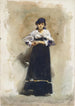 Jeune femme avec une jupe noire - John Singer Sargent — vista dell’opera