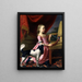 Giovane donna con un uccello e un cane - John Singleton Copley — quadro incorniciato alla parete