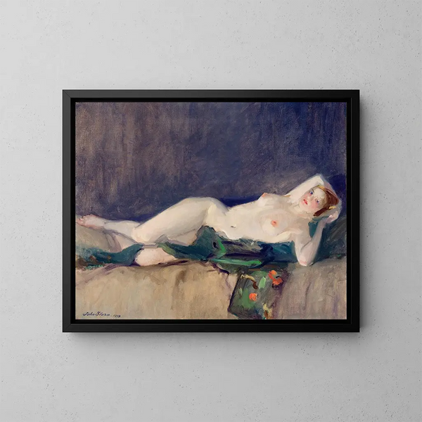 Nu con sciarpa verde - John Sloan — quadro incorniciato alla parete
