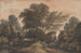 Figures près d'une cascade et d'un bassin dans un paysage boisé - John Varley — vista dell’opera