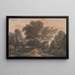 Figures près d'une cascade et d'un bassin dans un paysage boisé - John Varley — quadro incorniciato alla parete