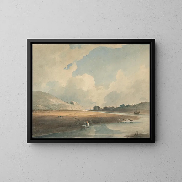 Château de Harlech e attraversamento di Twgwyn - John Varley — quadro incorniciato alla parete