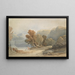 Paesaggio con Lago e Figura - John Varley — quadro incorniciato alla parete