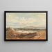 Vista della scogliera, Bamburgh, Northumberland - John Varley — quadro incorniciato alla parete
