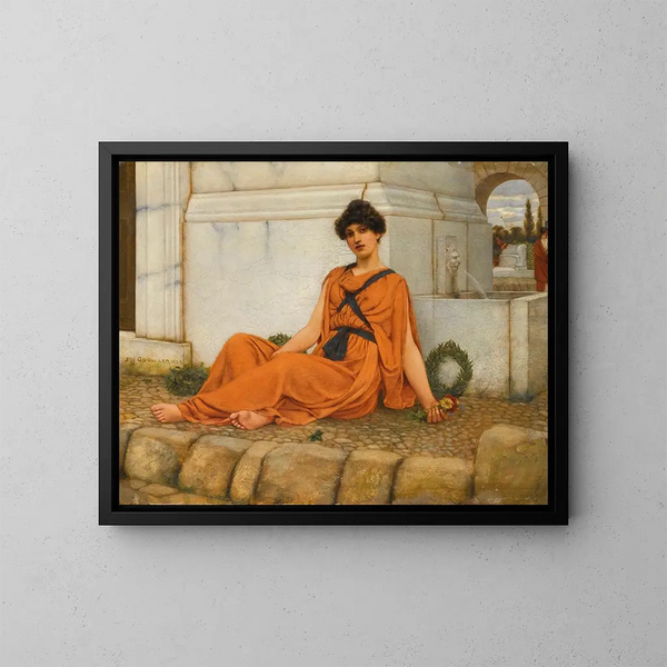 La Fille aux fleurs - John William Godward — quadro incorniciato alla parete